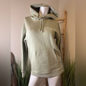 Abercrombie & Fitch Hoodie S NYC New York City AOP Soft A&F Fleece Sage RARE